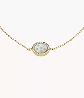 Classic Mother-of-Pearl Gold-Tone Stainless Steel Station Bracelet