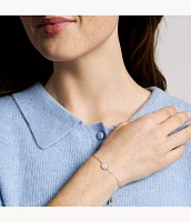 Classic Mother-of-Pearl Gold-Tone Stainless Steel Station Bracelet