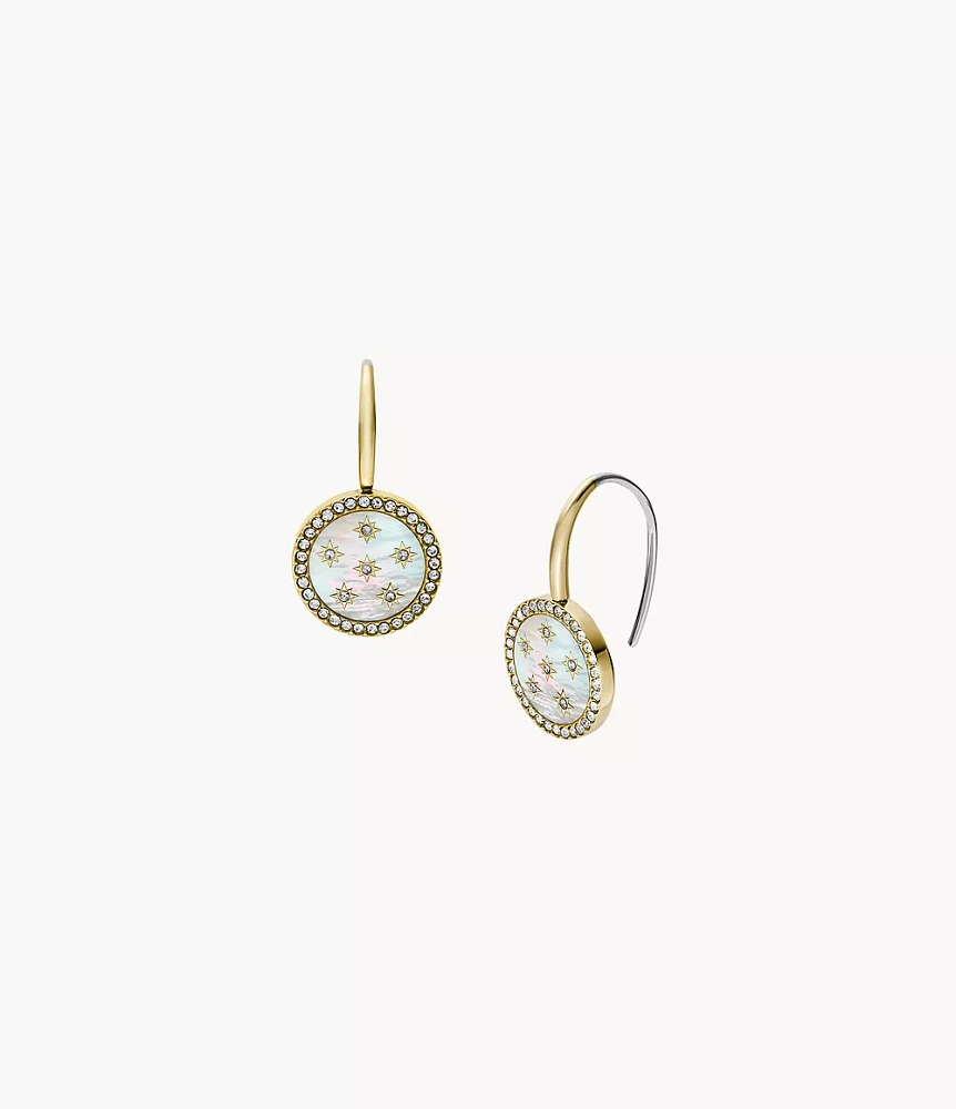 Classic Mother-of-Pearl Gold-Tone Stainless Steel Drop Earrings