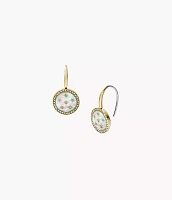 Classic Mother-of-Pearl Gold-Tone Stainless Steel Drop Earrings