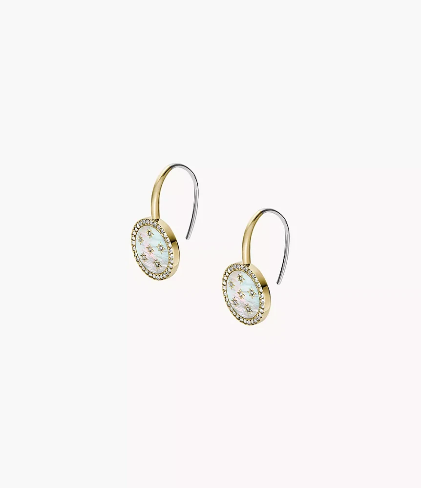 Classic Mother-of-Pearl Gold-Tone Stainless Steel Drop Earrings