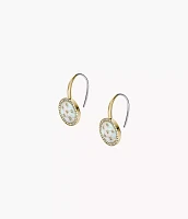 Classic Mother-of-Pearl Gold-Tone Stainless Steel Drop Earrings