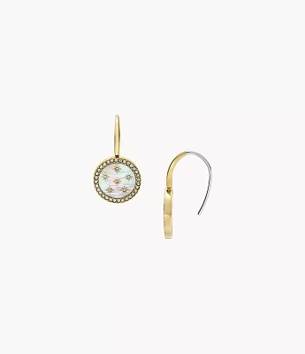 Classic Mother-of-Pearl Gold-Tone Stainless Steel Drop Earrings