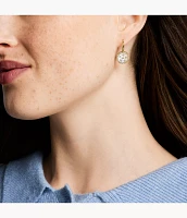 Classic Mother-of-Pearl Gold-Tone Stainless Steel Drop Earrings