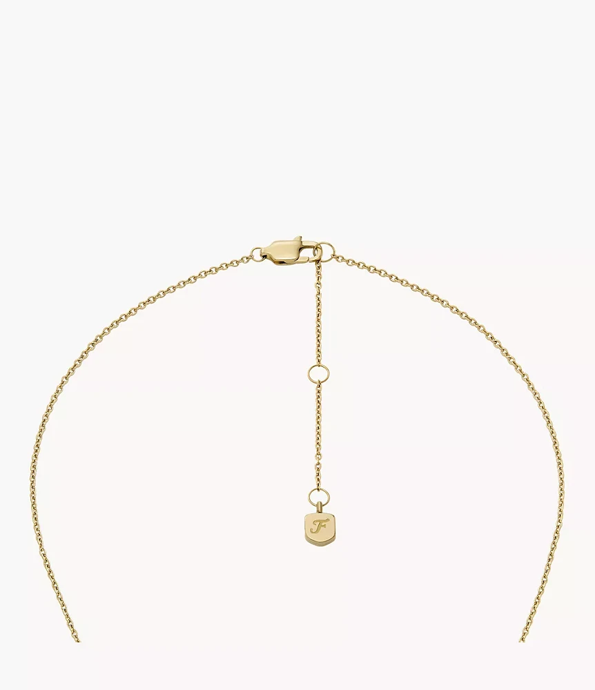 Gold-Tone Stainless Steel Heart Necklace and Earrings Gift Set