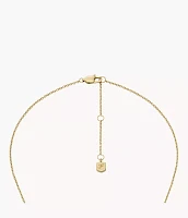 Gold-Tone Stainless Steel Heart Necklace and Earrings Gift Set