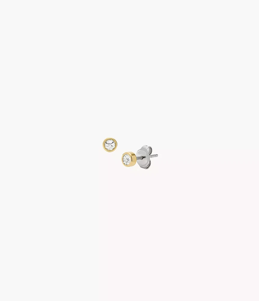 Gold-Tone Stainless Steel Heart Necklace and Earrings Gift Set
