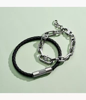 Knox Knurled Texture Stainless Steel Chain Bracelet