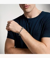 Knox Knurled Texture Stainless Steel Chain Bracelet