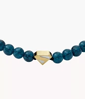 Superman x Fossil Navy Blue Stainless Steel Beaded Bracelet