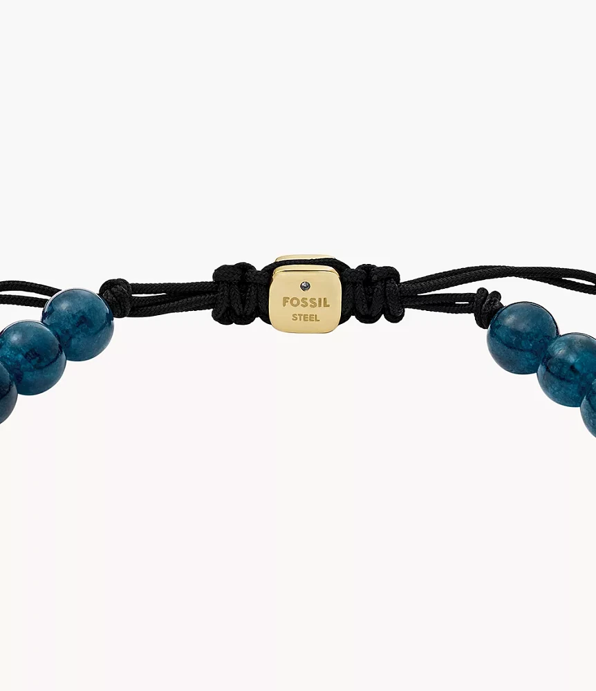 Superman x Fossil Navy Blue Stainless Steel Beaded Bracelet
