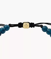 Superman x Fossil Navy Blue Stainless Steel Beaded Bracelet