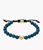 Superman x Fossil Navy Blue Stainless Steel Beaded Bracelet
