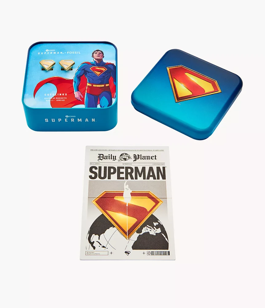 Superman x Fossil Two-Tone Stainless Steel Cuff Links