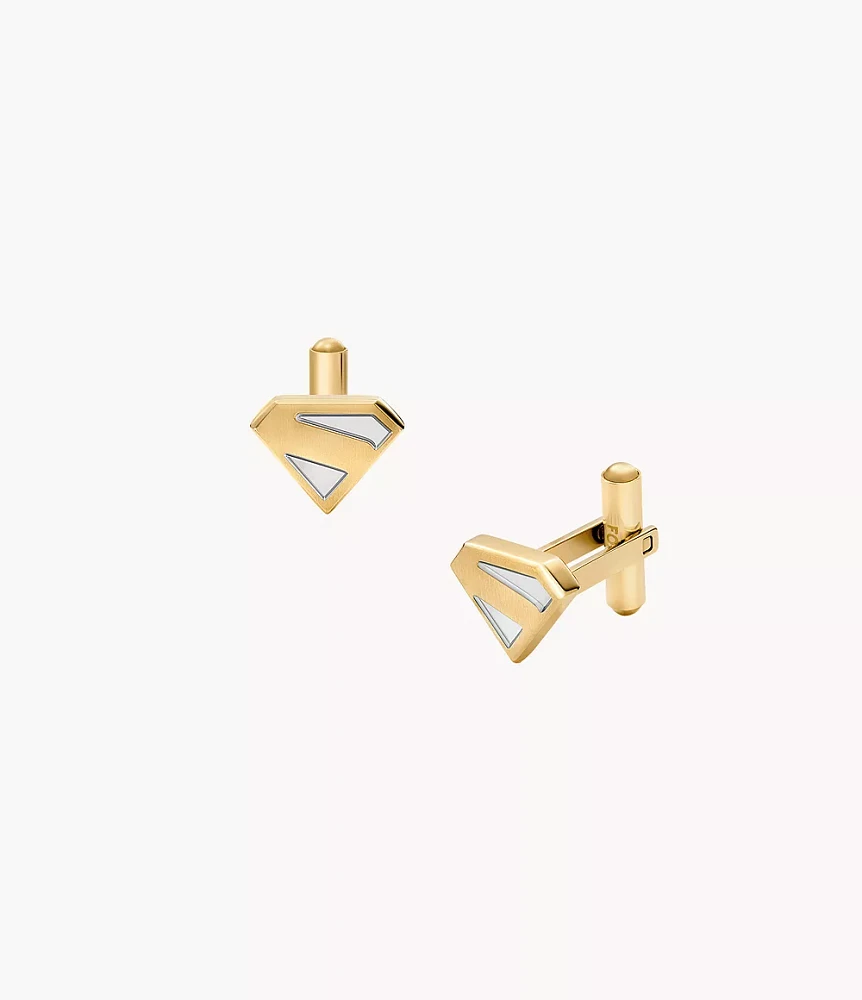Superman x Fossil Two-Tone Stainless Steel Cuff Links