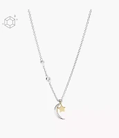 Sterling Silver Star and Crescent Moon Necklace