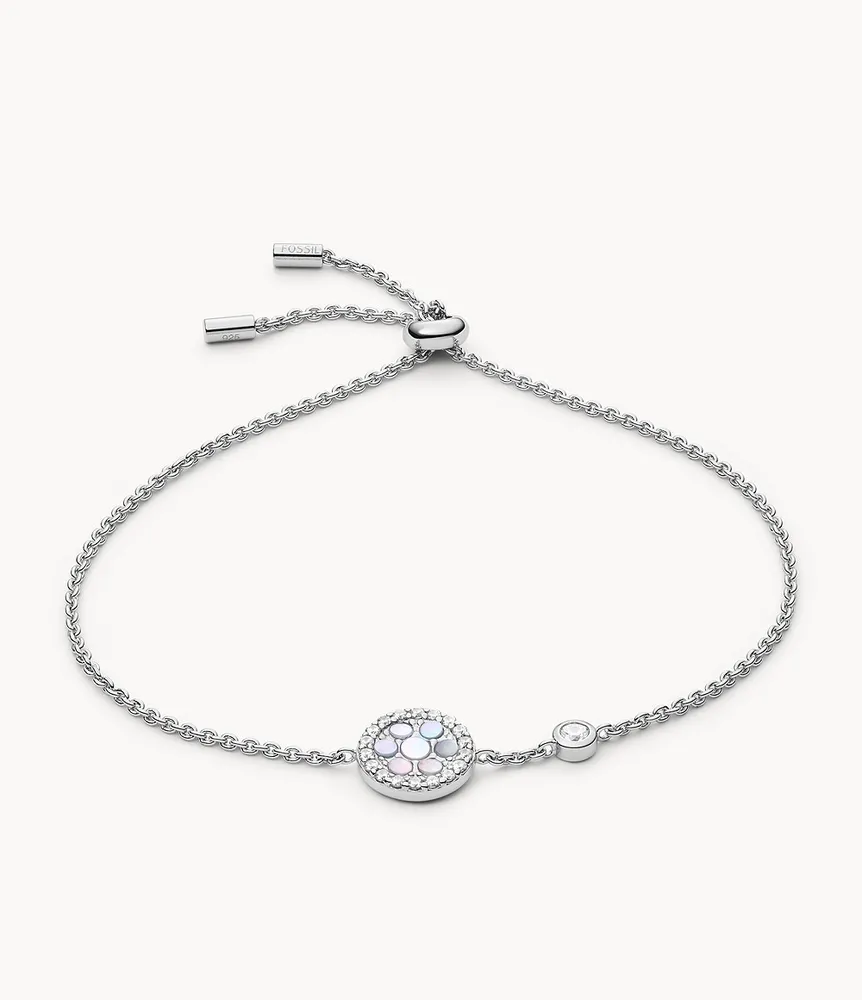 Sterling Mother-of-Pearl Sterling Silver Station Bracelet
