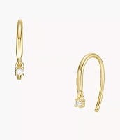 All Stacked Up Gold-Tone Sterling Silver Pull Through Earrings