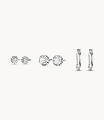 Silver-Tone Brass Earrings Gift Set