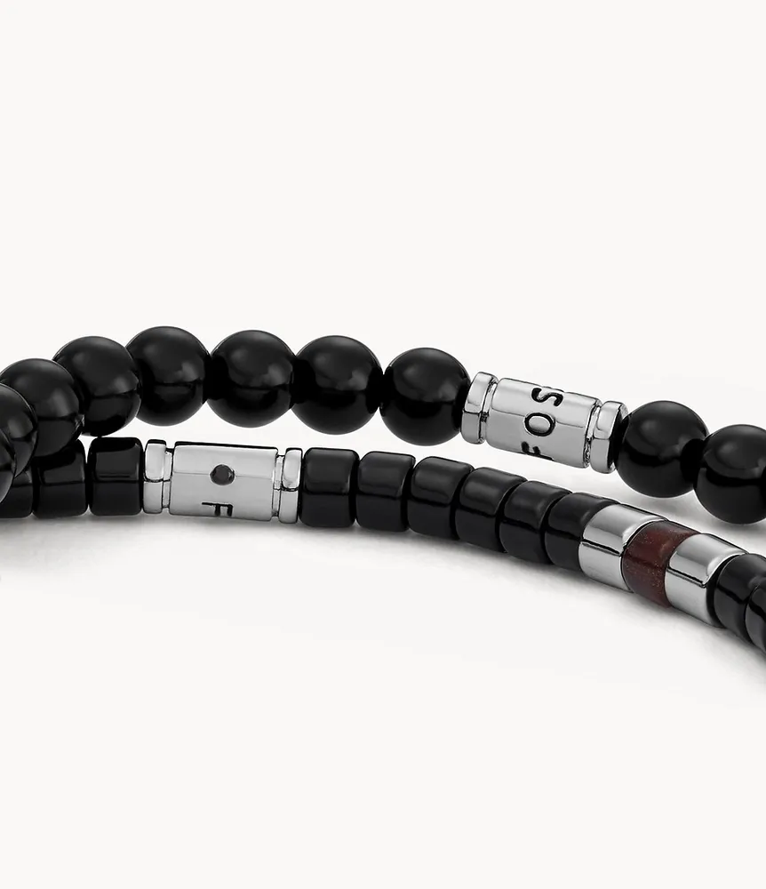 Black Acrylic Beaded Bracelet Gift Set
