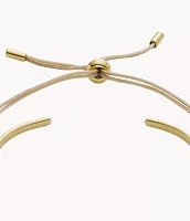 Core Gifts Gold-Tone Stainless Steel Cuff and Bracelet Set