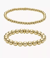 Gold-Tone Brass Beaded Bracelet Gift Set