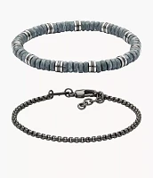 Gunmetal Brass Beaded Bracelet Gift Set