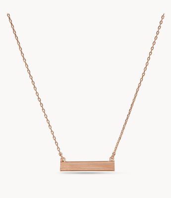 Rose Gold-Tone Brass Pendant Necklace - JOA00624791 - Fossil