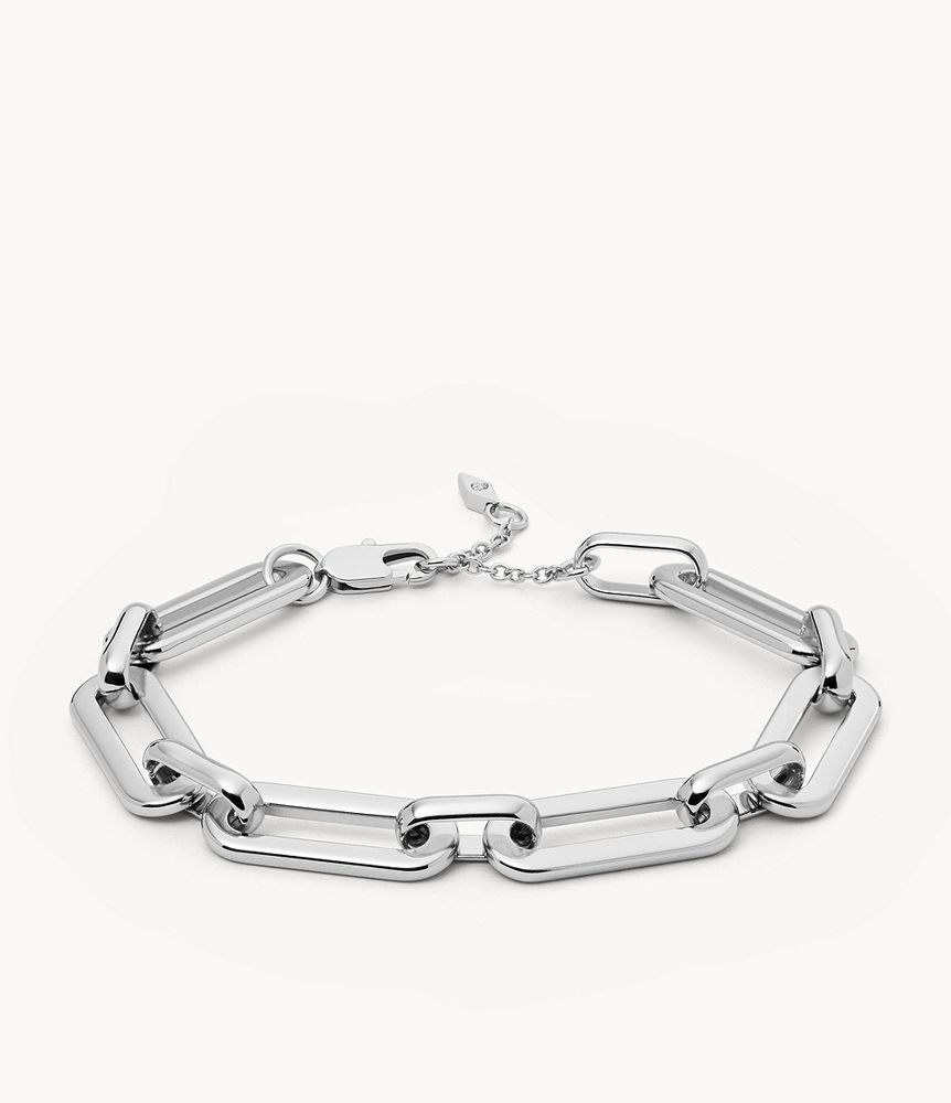 Silver-Tone Brass Chain Bracelet