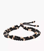 Arm Party Black Glass Beaded Bracelet