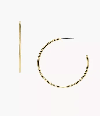 Gold-Tone Brass Hoop Earrings