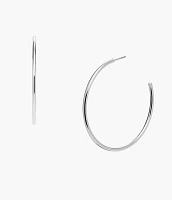 Silver-Tone Brass Hoop Earrings