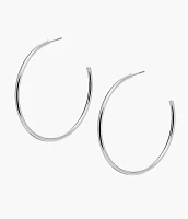 Silver-Tone Brass Hoop Earrings