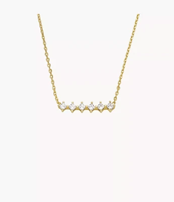 Hazel Classic Glitz Gold-Tone Brass Station Necklace