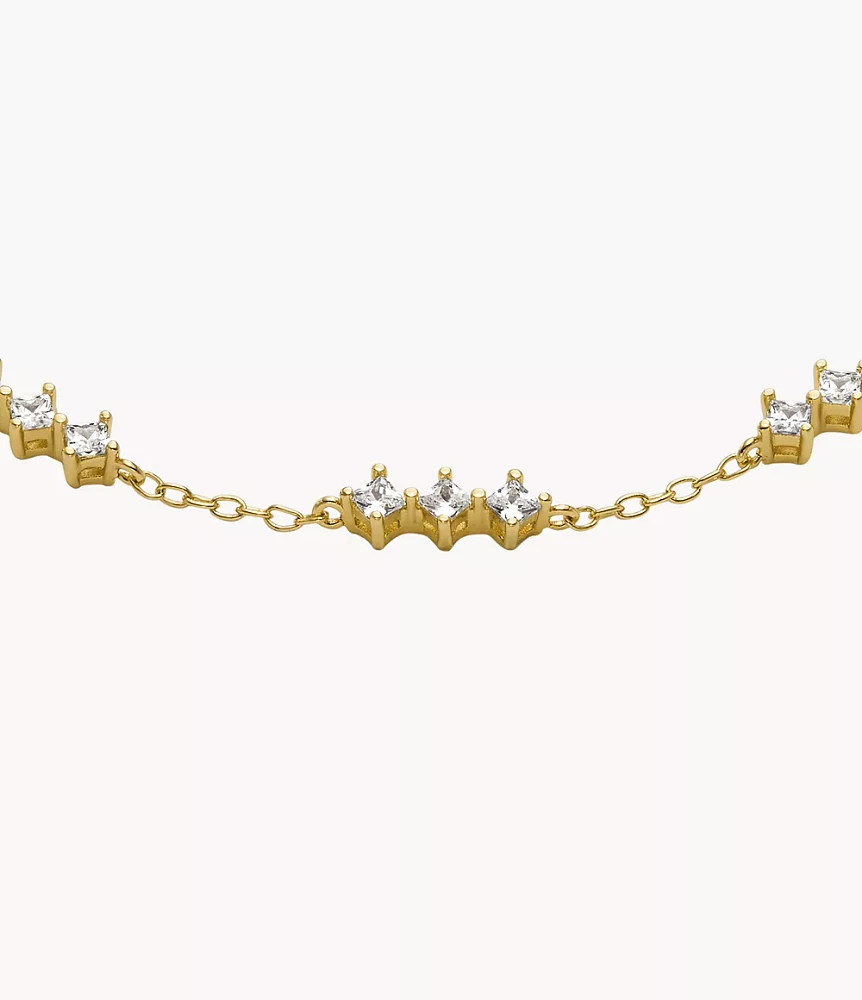 Hazel Classic Glitz Gold-Tone Brass Station Bracelet