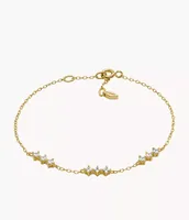 Hazel Classic Glitz Gold-Tone Brass Station Bracelet