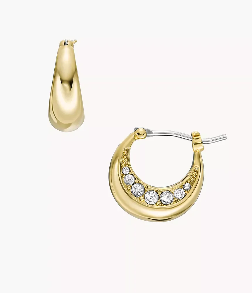 Ear Party Gold-Tone Brass Hoop Earrings