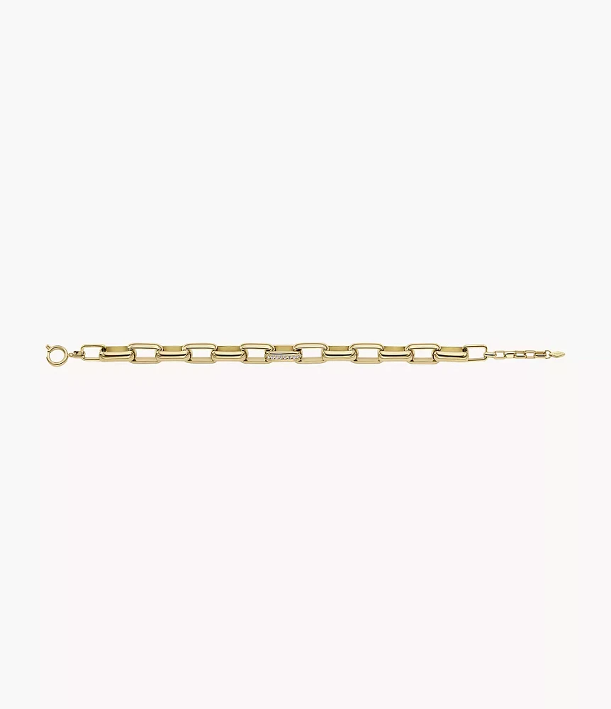 Archival Glitz Gold-Tone Brass Chain Bracelet