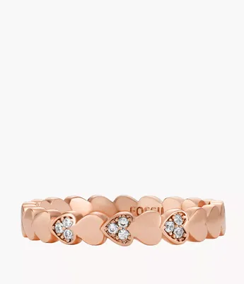 Hazel Heartbeat Rose Gold-Tone Brass Ring