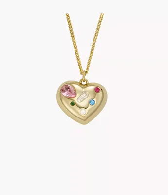 Heart and Soul Multicolour Crystals Heart Pendant Necklace