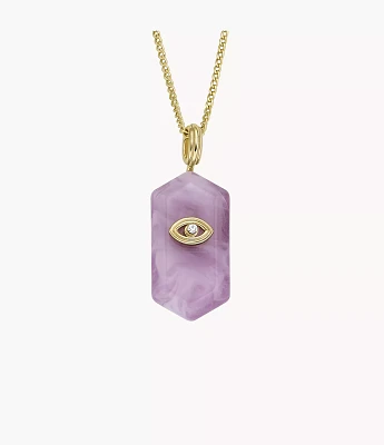 Magical Moments Purple Amethyst Resin Evil Eye Pendant Necklace