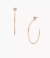 Ear Party Rose Gold-Tone Brass Hoop Earrings