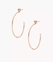 Ear Party Rose Gold-Tone Brass Hoop Earrings