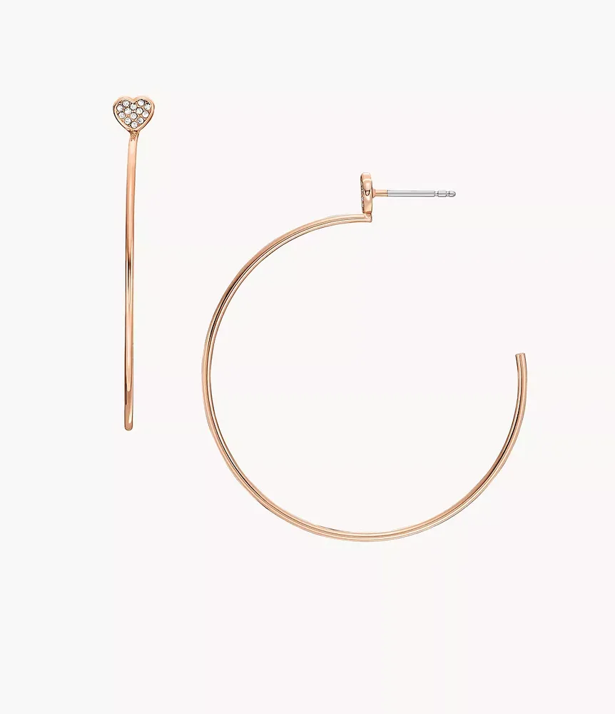 Ear Party Rose Gold-Tone Brass Hoop Earrings