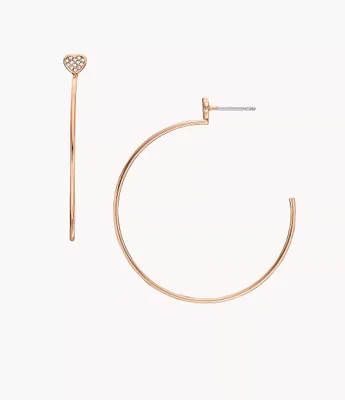 Ear Party Rose Gold-Tone Brass Hoop Earrings