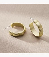 Mothers Day Gold-Tone Brass Hoop Earrings