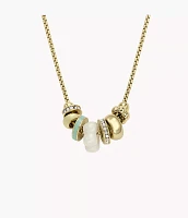 Mothers Day Pearl White Resin Chain Necklace