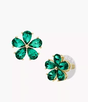 Garden Party Emerald Green Crystals Stud Earrings