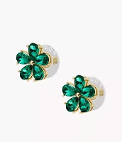 Garden Party Emerald Green Crystals Stud Earrings