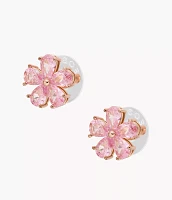 Garden Party Pink Crystals Stud Earrings